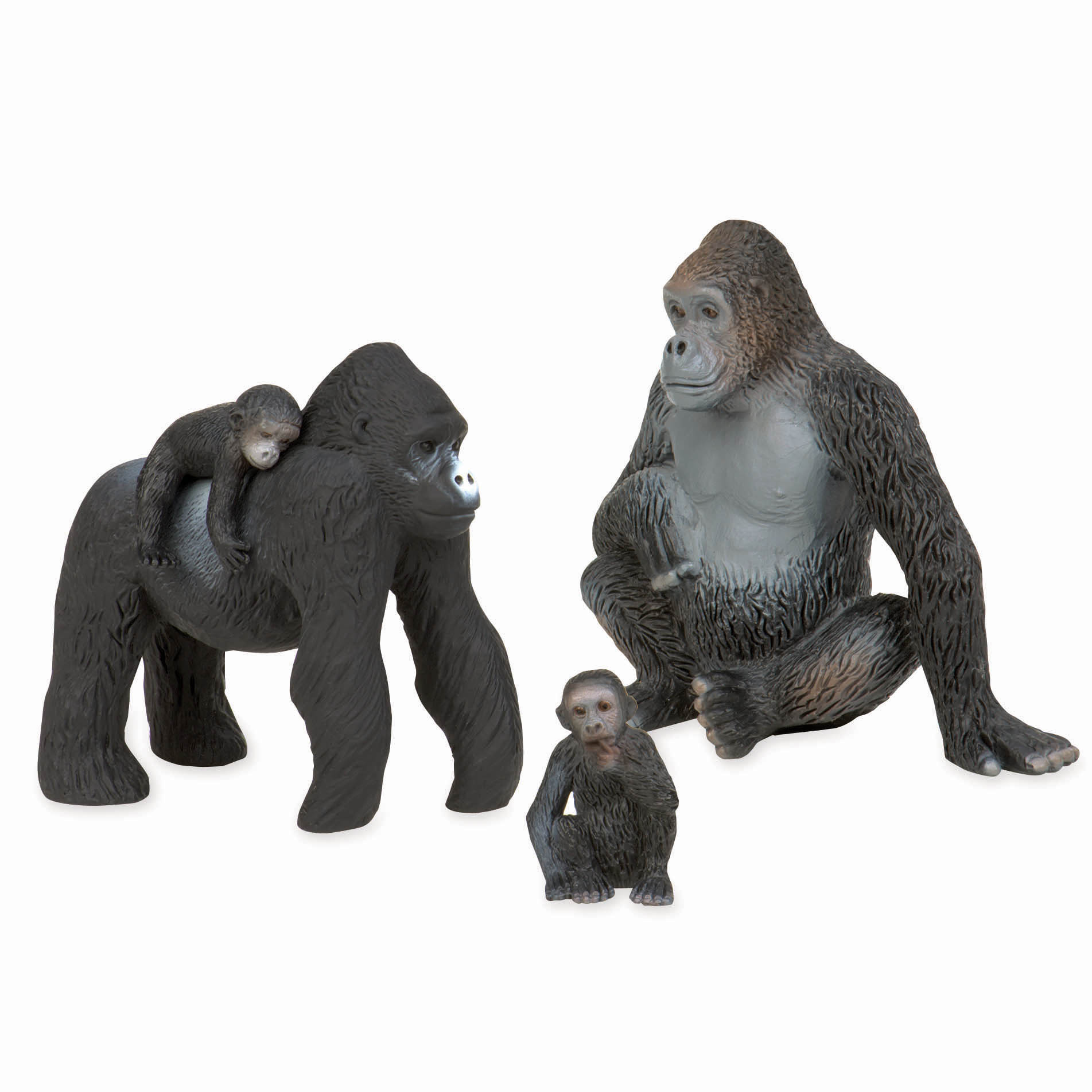 Realistic Female Gorilla With Baby Wild Animal Model Figure Figurine Kid Toy 