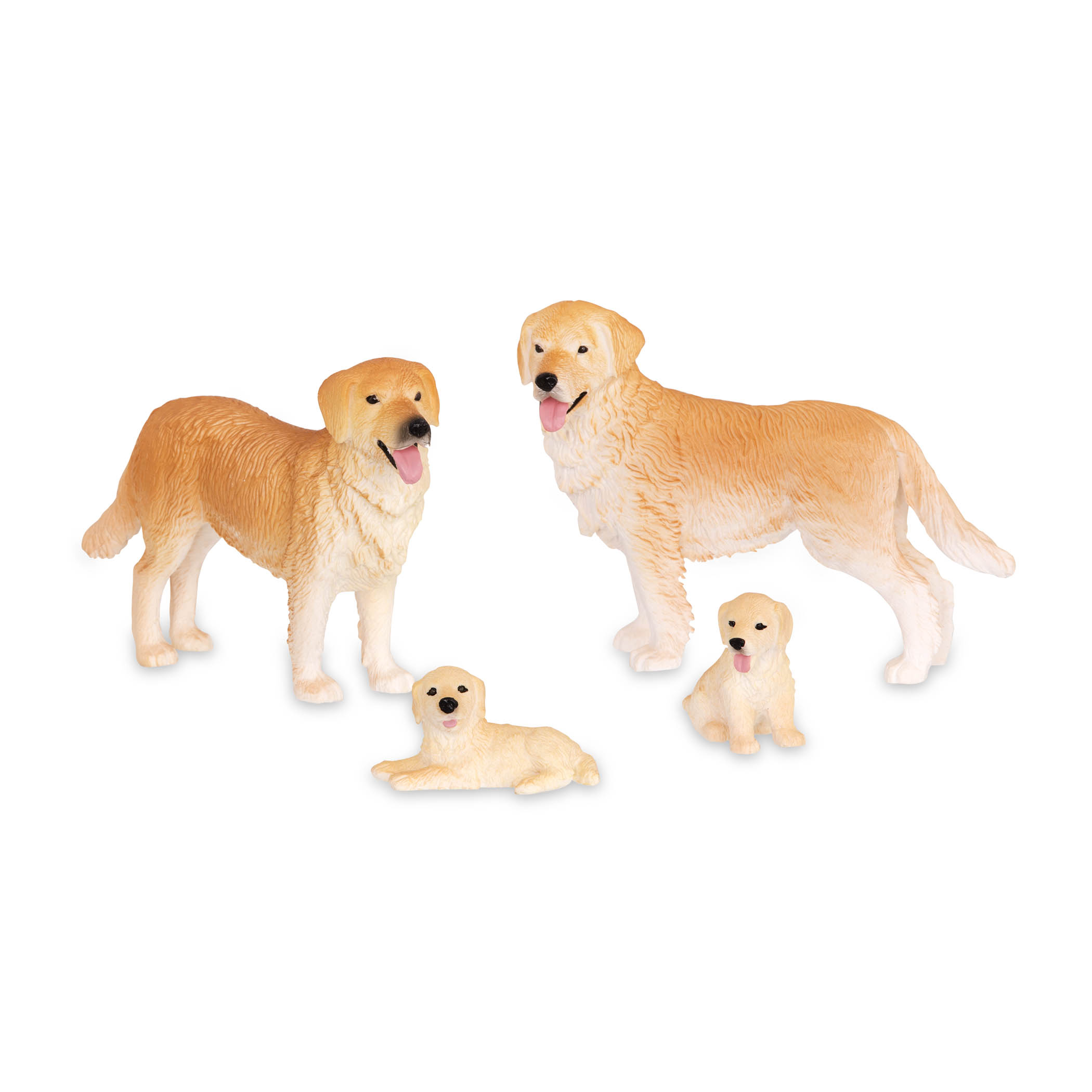 Realistic Large Dog Figures Playset Golden Retriever Figurines