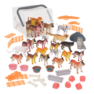 Figurines and accessories included in Dogs & Cats World bucket