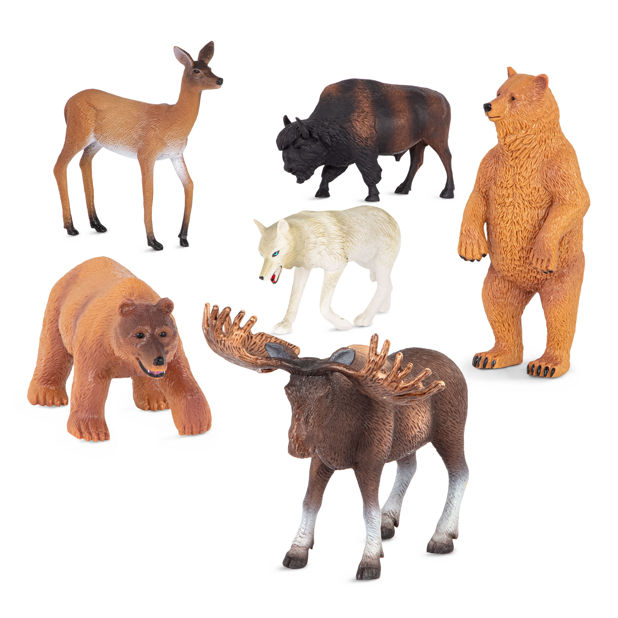 Terra North American Wild Animals  Forest Figures Play Set Toys Box by BATTAT 