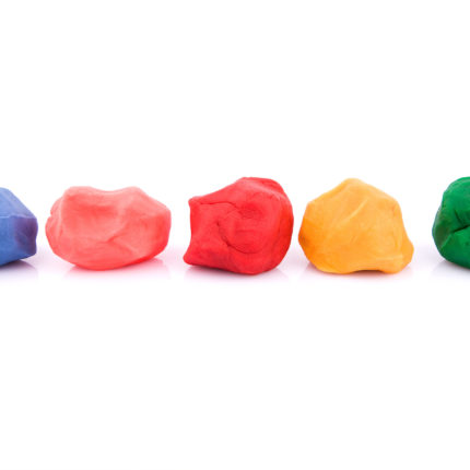 Ball of playdough in different colors.